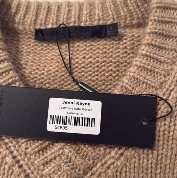NWT Jenni Kayne Cashmere Kate V-Neck Sweater Small-Medium Caramel Tan Oversized - Picture 4 of 11
